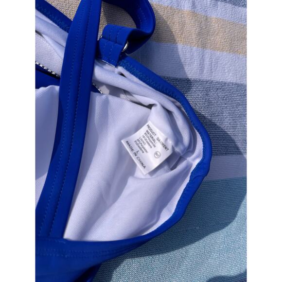 NWOT, Unknown Brand, Tankini with a skirt, Blue top Black Skirt, Sz L - Picture 11 of 12